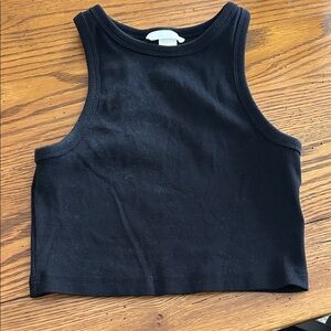 Black Ribbed Tank Top